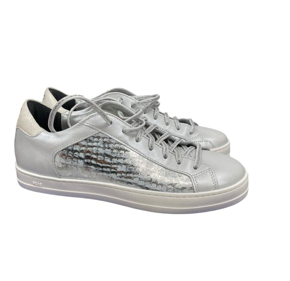 New P448 John Sneaker Croc Embossed Silver Metallic Nebbia / Cra Size 37